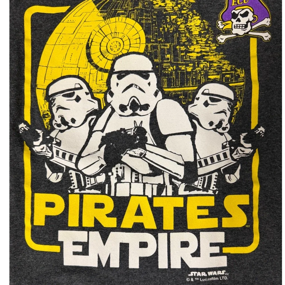 Champion Star Wars ECU Pirates Empire Tee Mens Size M Gray Stormtrooper Graphic - Picture 3 of 9